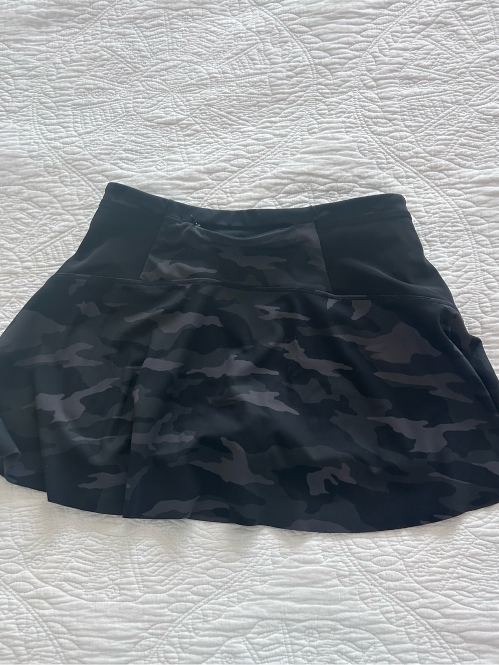 Athleta Black & Charcoal Camo Skort